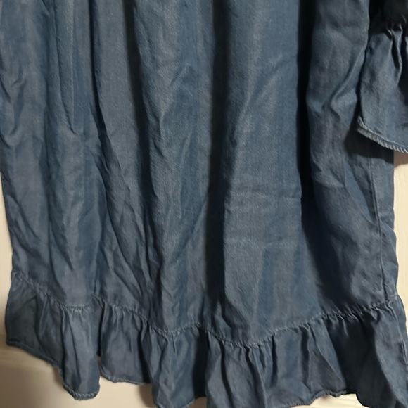 Halo Denim Blue Ruffle Blouse - Picture 4 of 5